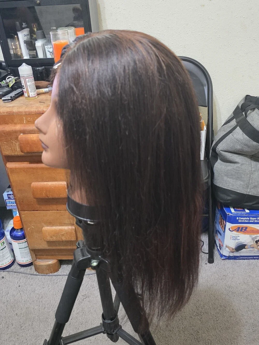 16 inch Human Hair Hand Sewn wig